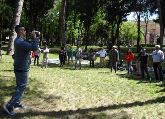 Michigan University Football Team: con i migranti a Villa Borghese per una domenica insieme