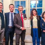 L’Ambasciatore Conciatori al centro con la moglie Agnes, ultima a destra,  e i componenti del gruppo Desita