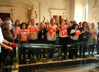 La manifestazione delle donne in Campidoglio