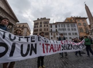 Manifestazione al Pantheon per lo ius soli
