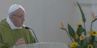 Papa Francesco a Sacrofano celebra la messa in apertura del meeting "Comunità accoglienti: liberi dalla paura" (foto Aci)