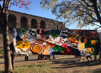 Viaggio immaginario da Iran ad Afghanistan per celebrare il Nwruz La bandiera afghana disegnata dai bambini nel parco Carlo Felice in occasione del Nowruz