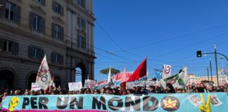 uno striscione alla manifestazione di Roma. Da google